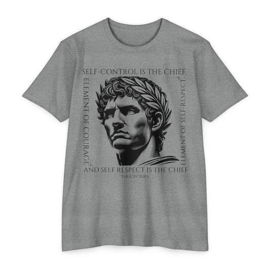  Self-control is the chief element in self respect grey tee